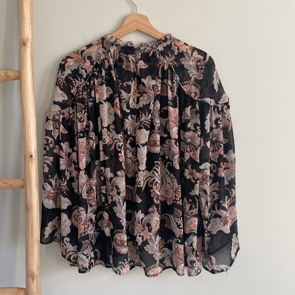 Loft Flowy Printed Blouse Sz Small - Picture 4 of 6